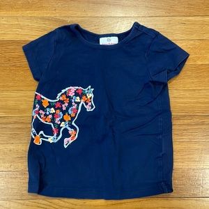 Hannah Andersson T-shirt, size 4/100cm, navy, horse appliqué